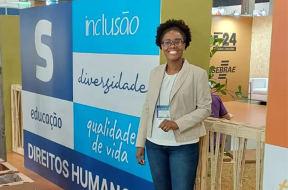 Aline Oliveira na Feira do Empreendedor 2024, em São Paulo EXPO